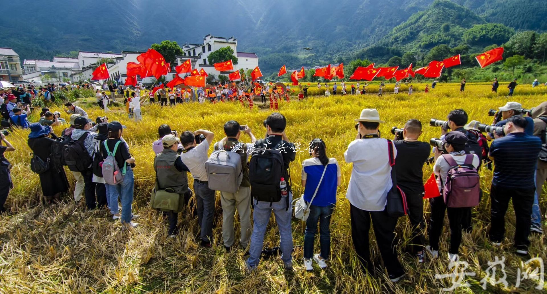 石臺(tái)農(nóng)民歡慶“中國(guó)學(xué)校宣傳欄農(nóng)民豐收節(jié)” （組圖）